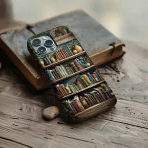 Floral Bookshelf Phone Case,phone Case Suitable for Iphone 11/12/13/14/15/16/17 Pro Promax Plus Air,Book Gift Bookish Vintage