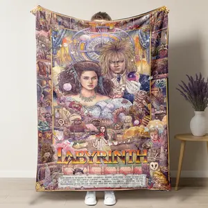 Labyrinth Movie Blanket Flannel Jareth Goblin King Design Ultra Soft All Season Throw Gift For Fans Couch Bed Office Travel Fantasy Decor