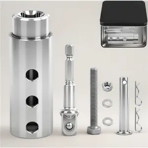 Upgraded Stainless Steel Trailer Jack Drill Adapter – Dual Securing Options, Heavy Duty for 1" Jack Drive Shaft, Compatible with RV, Dump Trailers, and Campers