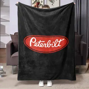 Peterbilt Truck Flannel Blanket, Cozy Throw Blanket, Soft Warm American Vintage Style, Perfect Gift for Trucker Culture Lovers, Home Decor