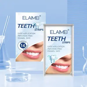 ELAIMEI Teeth Strips 14 Pieces, Effective Solution for Stained Teeth, Easy to Use Bleaching Strips for Bright Smile.