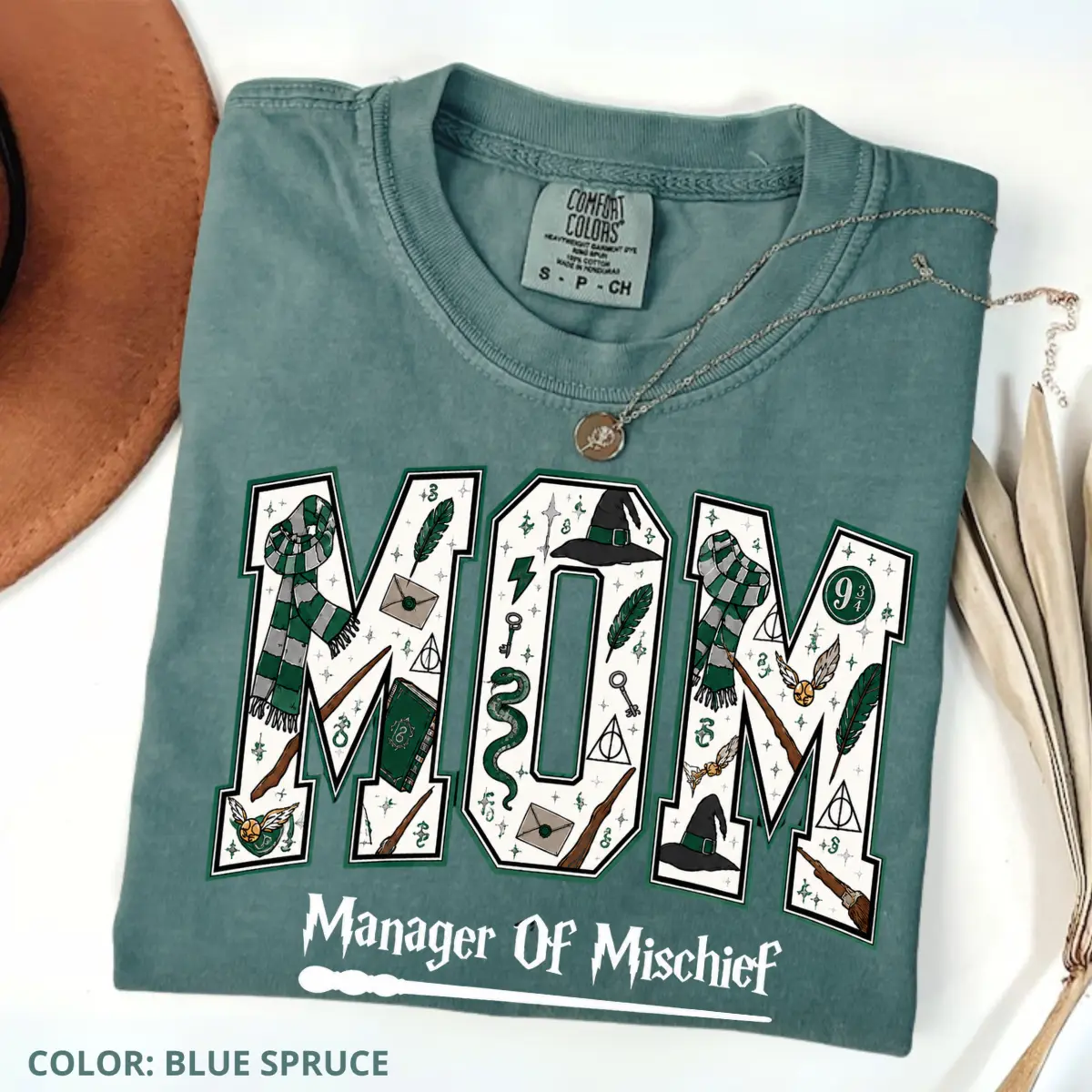 Comfort Colors Mom Manager of Mischief Shirt, Magical Wizard Mom Graphic Tee, Fantasy Halloween Family T-Shirt, Wizard Mom Gift