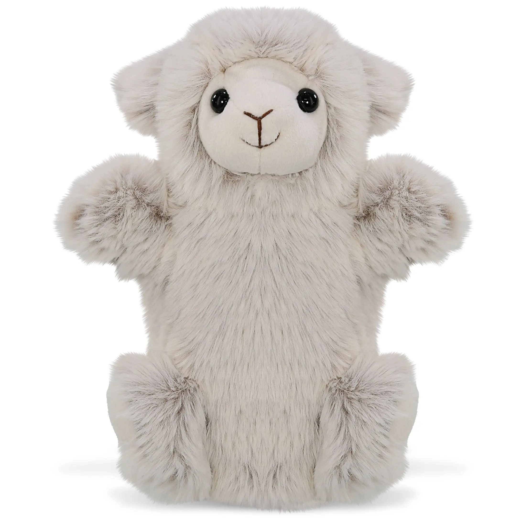 DOLLIBU Super Soft Polyester Unisex Plush Sheep Hand Puppet - 7l×5w×9.5h in, Movable Head & Arms, Comfortable Wear, Collectors Item, Ideal for Story Time, Classroom Use