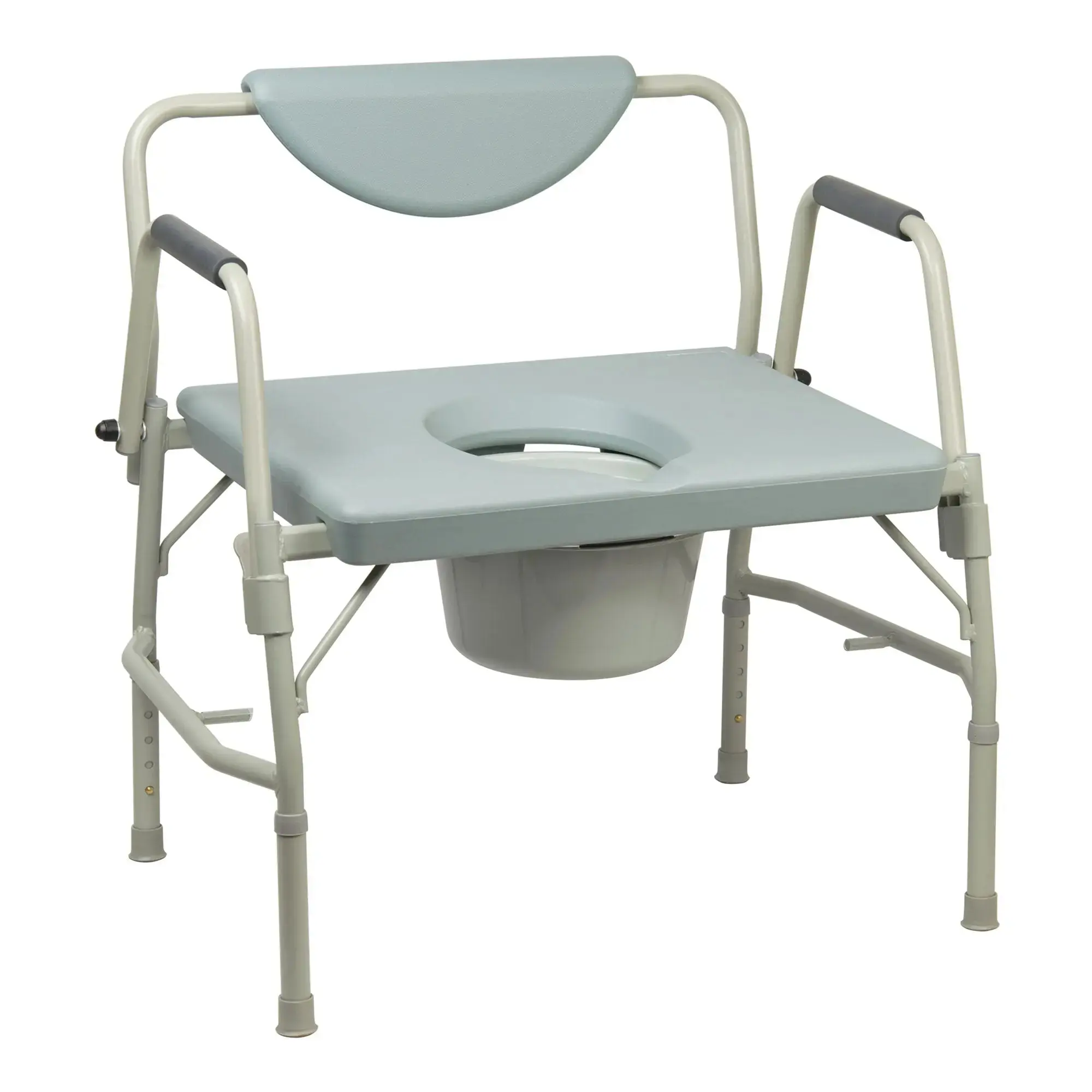 McKesson Commode Chair With Drop Arms Steel Frame Padded Backrest 23-1/4 Inch Seat Width 1000 lbs. Weight Capacity, #1065226