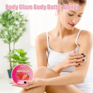 Body Glaze Body Butter Donut, Body Glaze Body Butter, Body Glaze Cream Leaves Skin Soft and Radiant Without Being Greasy for Dry （strawberry） Body Care Lotions Moisturize Silky Moisturizer