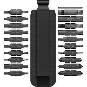 Flat Bit-Kit Designed forMulti-Tool Screwdrivers, [59-HRC] Industrial-Grade Hardened S2 Impact Steel, Set Includes Double-Sided Sheath Holder