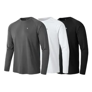 3-Pack Gopune Menswear Crewneck Lightweight UPF 50+ Long Sleeve Shirts Pro Club shirts Polyester Clothes  summer outfits men Top Streetwear Beige