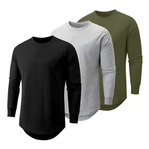 JMIERR Mens 3 Pack Cotton Hipster Hip Hop Longline Crewneck Sport T-Shirt, Menswear Casual Top for Outdoor Daily Wear JMIERR Mens 3 Pack Cotton Hipster Hip Hop Longline Crewneck Sport T-Shirt, Menswear Casual Top for Outdoor Daily Wear