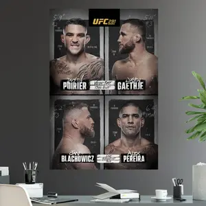 UFC 291 Dustin Poirier vs Justin Gaethje Jan Blachowics vs Alex Pereira BMF Title Fight Poster Decor Glossy