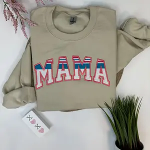 Embroidery MAMA Unisex Baby Blankets Applique Sweatshirt