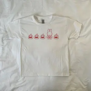 Print ShirtPumpkin Miffy Baby Tee, Pinterest ,vintage cartoon, spooky season, cute bunny, kawaii, Harajuku Fashion, Halloween miffy, fall