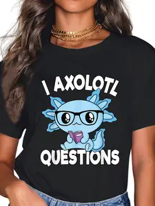 100% Cotton I Axolotl Questions Mexican Salamander Blue Axolotl T-Shirt