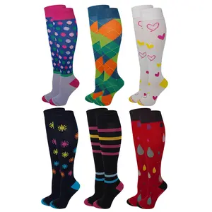 Different Tocuh Women’s Compression Knee High Socks 6 Pack Graduated Support Running Travel Nursing