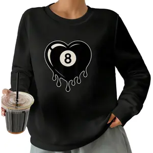 Heart of the Drip 8 Billiard Table Long Sleeve Sweatshirt – Retro Design for Billiards Fans