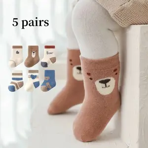 Paris Thickened Insulated Thermal Socks for Babies Cute Cartoon Winter Plush Fuzzy Socks for Newborns Infants Toddlers Super Soft Cozy Warm Winter Socks
