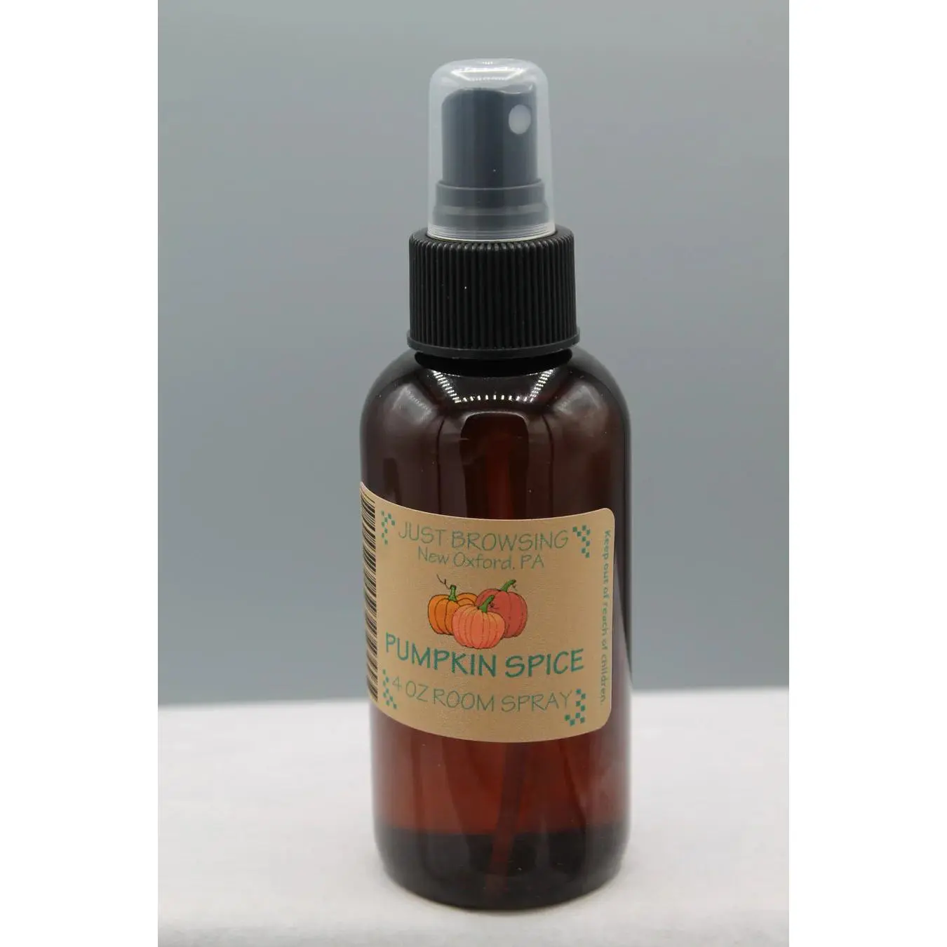 Pumpkin Spice Room Spray - Fragrance Spray in Dark Brown Bottle with Pumpkin Design and Pumpkin Spice Scent