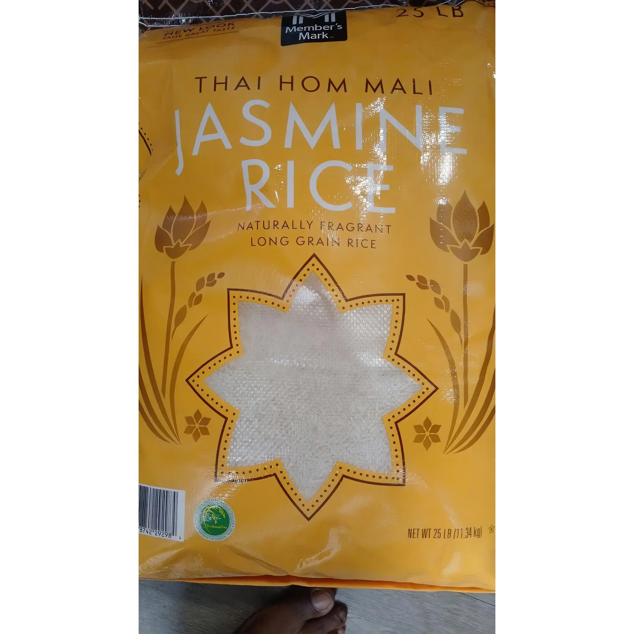 Member's Mark 25lb Pure Thai Hom Mali Jasmine Long-Grain Rice, Naturally Fragrant Staple Food Grain (Pure Rice Option)