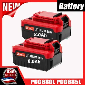 New 8.0Ah for Porter Cable Lithium-ion Battery 20V MAX countC685L countC680L PA
