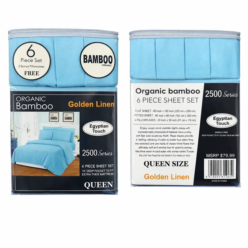 ORGANIC BAMBOO 6PC SHEET SET ULTRA PLUSH ORGANIC BAMBOO 6PC SHEET SET ULTRA PLUSH