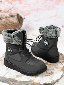 Height increasing boots, children's plus size fashionable cotton boots, thick soled height increasing boots, cold resistant and warm snow boots