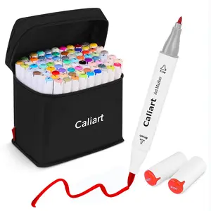 Caliart Official 81Colors Alcohol Based Art Markers Dual Tip Marker Set Permanent Colored Sketch Pens with Case for Adult Coloring Drawing Illustration Card Making Art Supplies Craft Supplies DIY Crafts Journaling Notebook Planner Teacher Gift outdoorfun