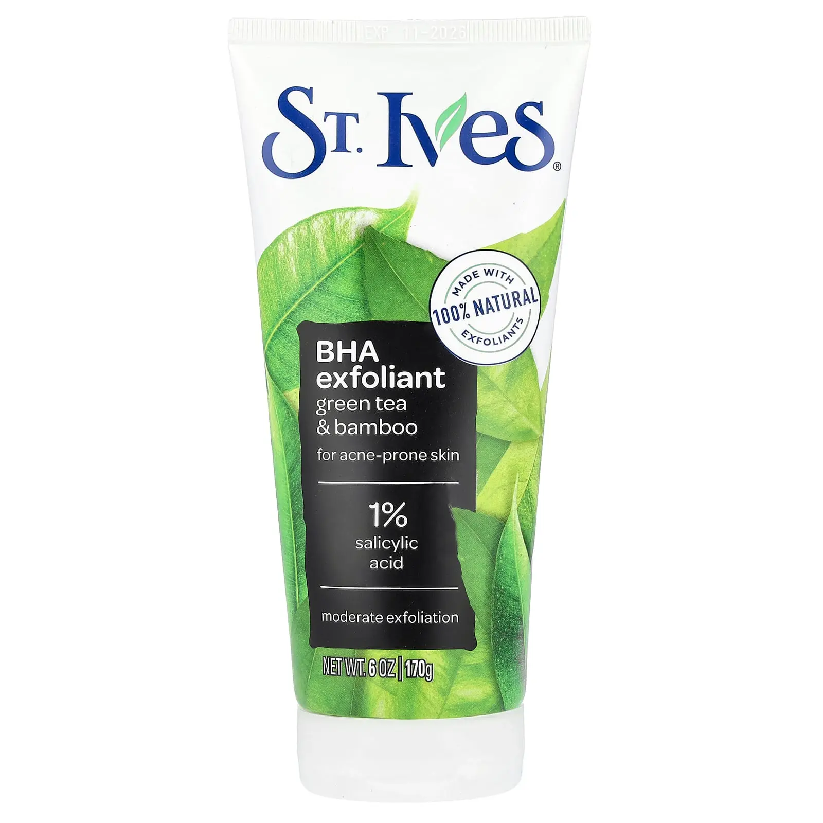 St. Ives BHA Exfoliant, Green Tea & Bamboo, For Acne-Prone Skin, 6 oz (170 g)