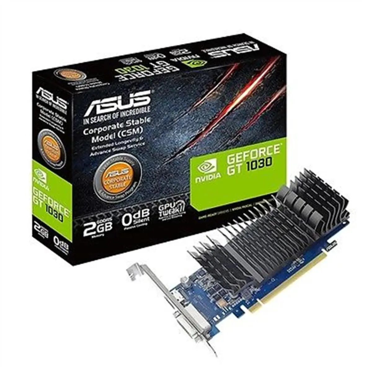Asus - Vga Nvidia GT1030-2G-CSM 2 GB GeForce GT 1030 GDDR5 HDMIDVI Graphics Card
