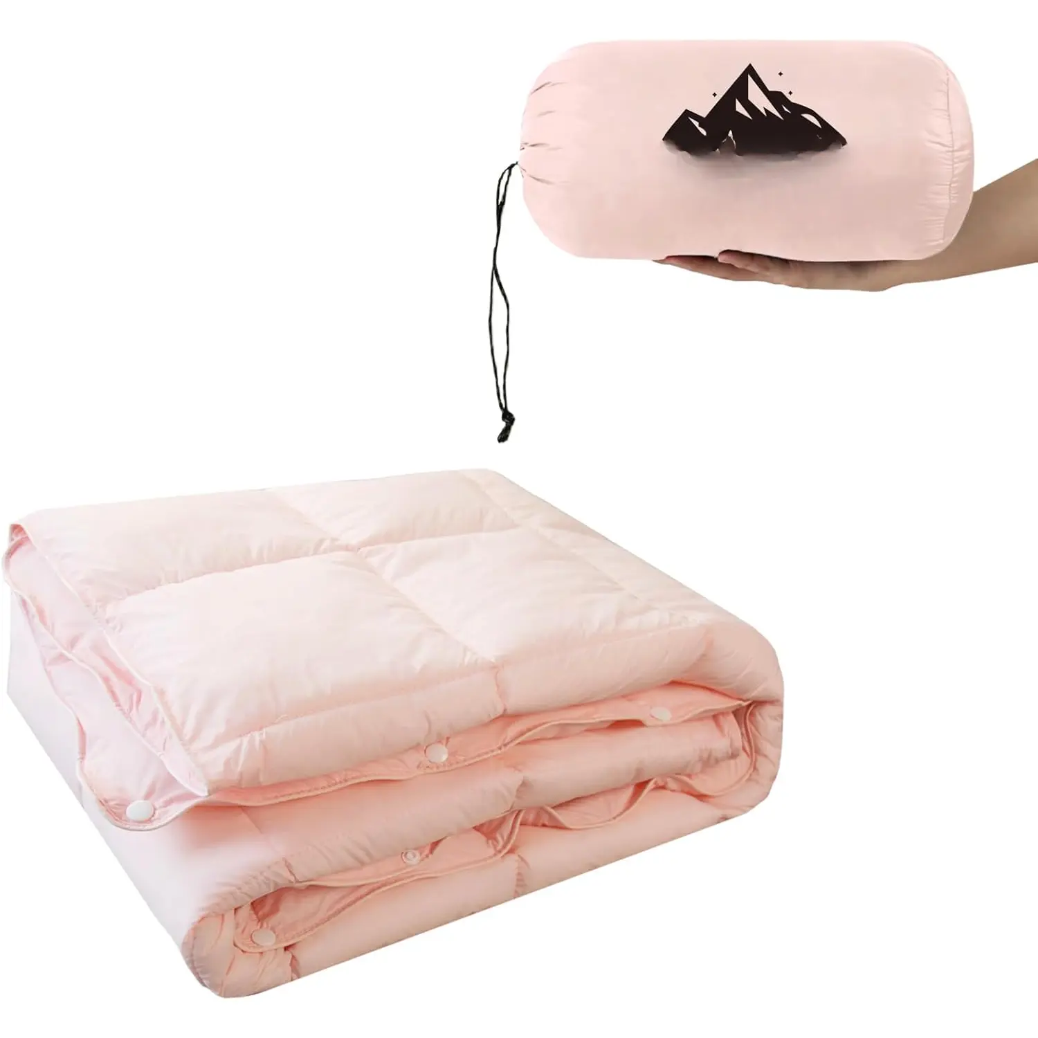 Camping Blanket, Compact Lightweight Soft Puffy Blanket Water-Repellent, Packable Warm Quilt Down Alternative Picnic Hiking Backpacking Beach Travel RV Airplane Couch