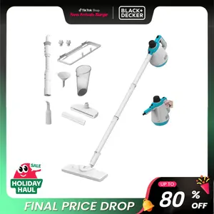 Black + Decker Multi-Use Steam Cleaner + Mop Combo - Versatile Cleaning Tool with Steam Function for Efficient Dirt Removal