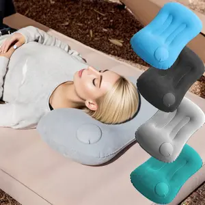 Portable Camping Inflatable Pillow, Foldable PVC Plush Cushion, Ideal for Outdoor Adventures & Lunch Breaks, Single Pack