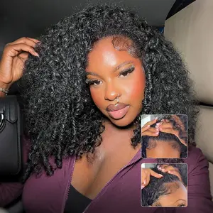 [Wear Go Half Wig] BGMgirl Burmese Curly Wear Go Spiral Curly Ends Half Wig Invisible Hairline Draw-string Cap Seamless Flip Over Locs Style Human Hair Wig Beginner Friendly Vacation Hair Updo Down Style TikTokShopBlackFriday