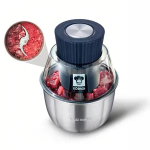 Electric Food Processor & Meat Grinder – 1.9 Qt Food Chopper with Pure Copper Motor, Dual-Layer Blades, Procesador de Alimentos Electrico