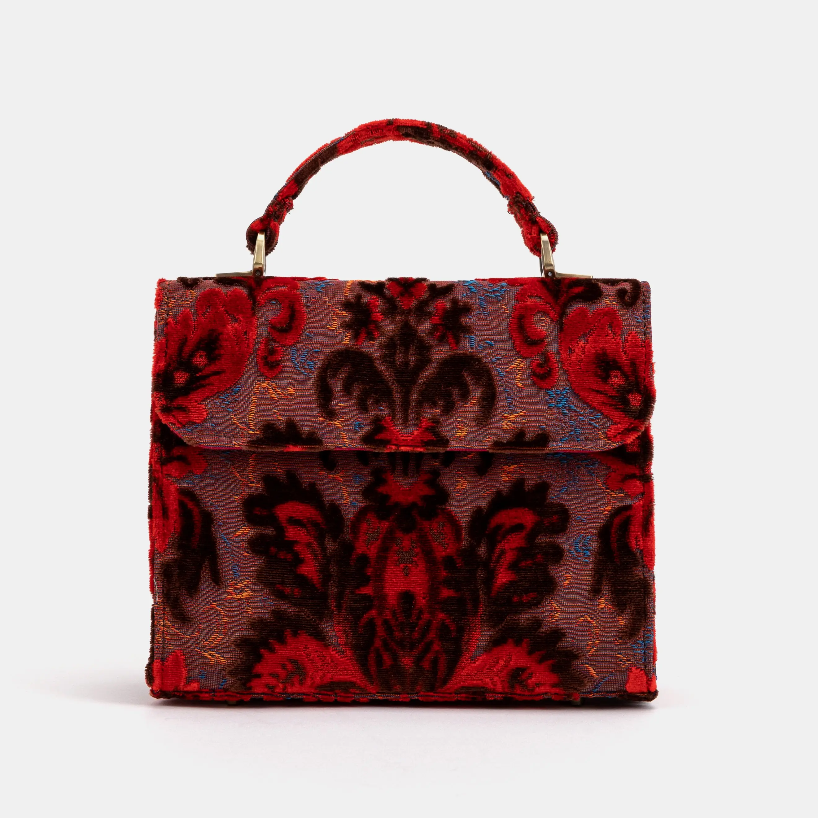 Burnout Velvet Revival Scarlet Flap Satchel