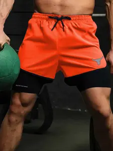 Men's Regular Fit Bull Head Print Quick Drying Breathable Training Shorts, Casual Comfy Gym Workout Shorts for Summer, Men's Bottoms for Indoor Outdoor Wear, Athletic Shorts, Athleisure Shorts, Lightweight Athletic Shorts, Sports Shorts