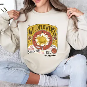 Wildflowers Tom Petty Sweatshirt, Retro Top Classic 80S music Shirt