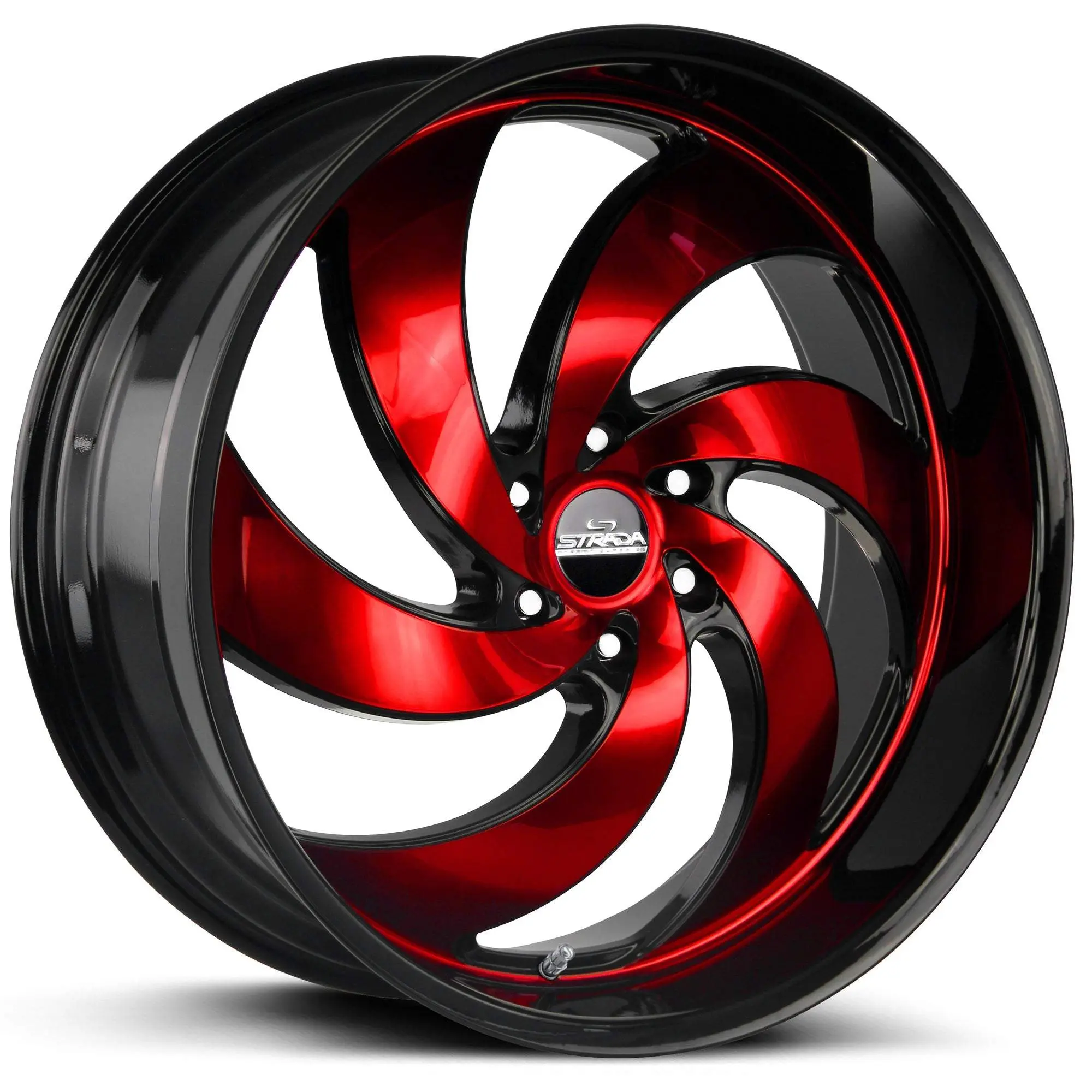 Retro 6 Gloss Black Candy Red Wheel
