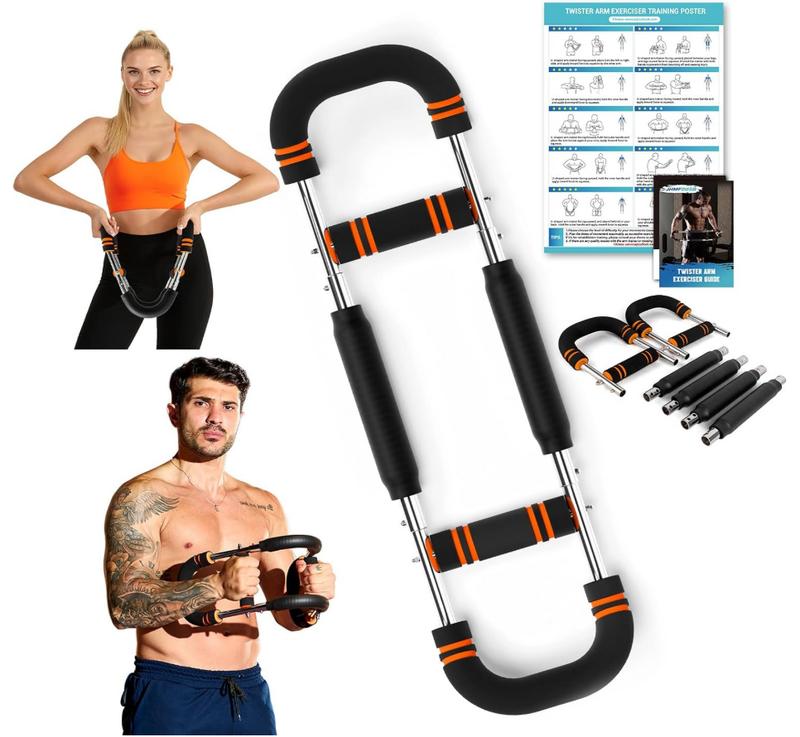Men Women Arm Chest Strength Trainer Adjustable 6 Resistance Levels Twister Exerciser with 4 Springs Fitness Equipment
