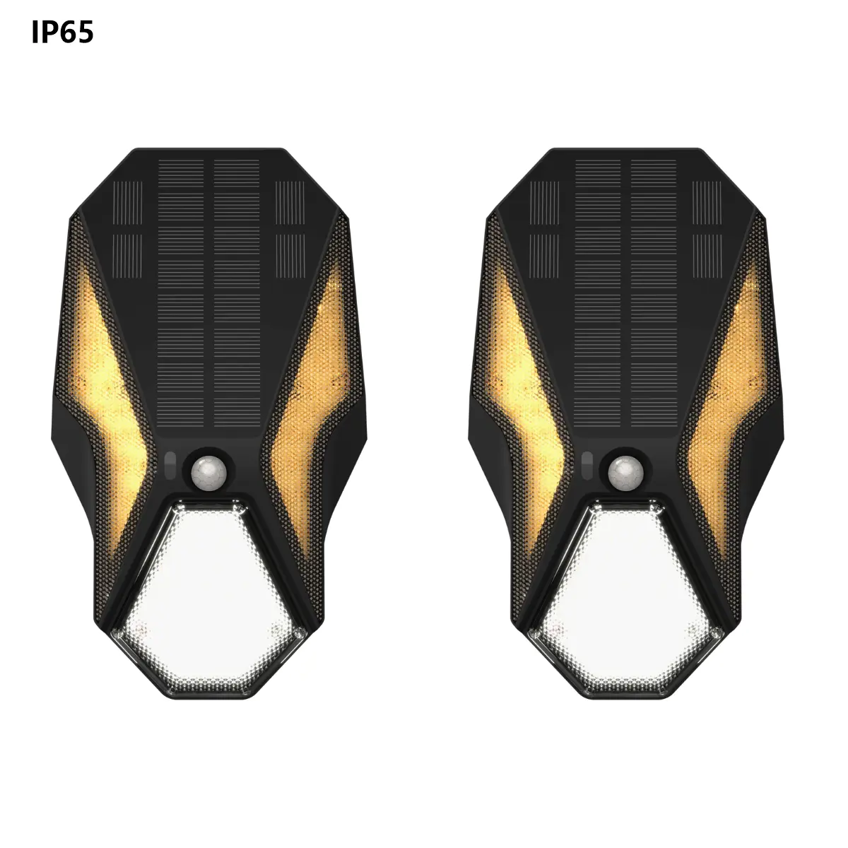 2PC Solar Lighted ABS Plastic Integrated LED Outdoor Wall Lights - Waterproof LED Solar IP65 Dusk-to-Dawn Push Switch Lights