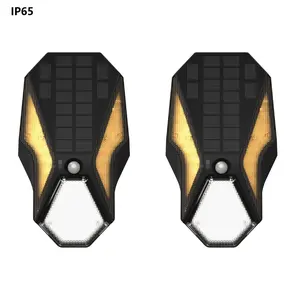 2PC Solar wall lights, solar outdoor lights with IP65 waterproof, dusk to dawn, Push switch