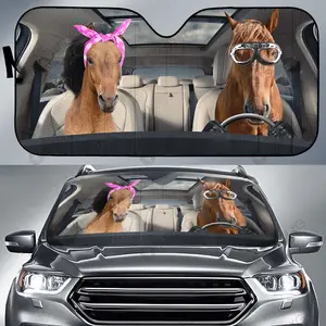 Horse Couple Auto Car Sunshade