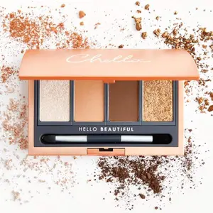 Chella La Vie Neutral Eyeshadow Palette - Coconut & Olive-Infused, Silky Smooth, Oil-Free, Titanium-Enhanced, Matte & Creamy Pigmented Pearls, Moisturizing, Long-Lasting Buildable Formula, with Dual-Ended Brush for Evening Radiant Eye Makeup