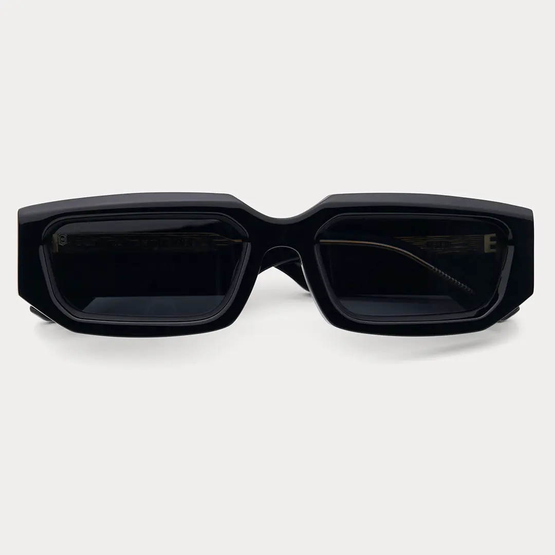 James Oro Dune Black Rectangular Acetate Sunglasses James Oro Dune Black Rectangular Acetate Sunglasses