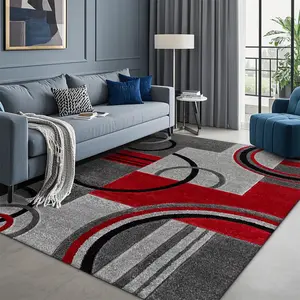 Geometric Pattern Floor Mat, Non-slip Soft Floor Carpet, Decorative Area Rug for Home Living Room Bedroom, Home Decor