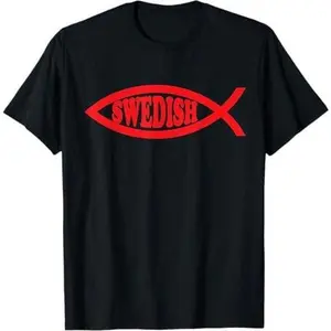 Swedish Fish Darwin Evolution Atheists Nonbeliever Gift T-Shirt