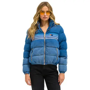 5 STRIPE FADED APRES JACKET - FADED WATER