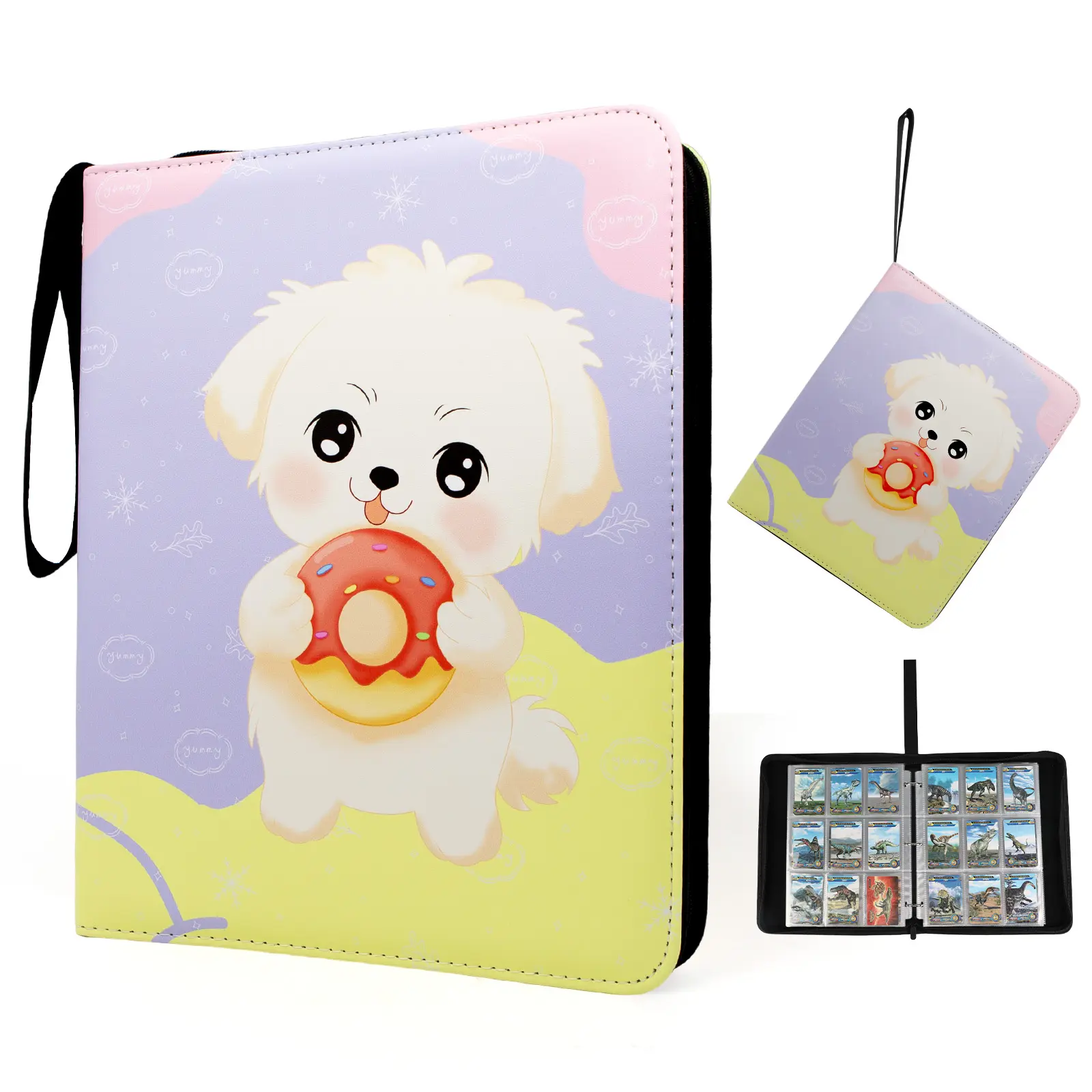 Card Binder 9 Pocket Yellow color for Trading Cards - Binder Holds up to 900 Game Cards Securely with 50 Pages - Great Christmas or Birthday Gifts