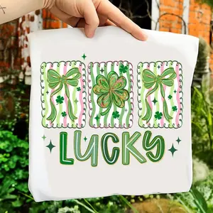 Lucky Tshirt/Sweatshirt/Hoodie, St. Patrick’s Day Bow Shamrock Shirt, Cute Irish Clover Coquette Graphic Tee, For Men and For Women