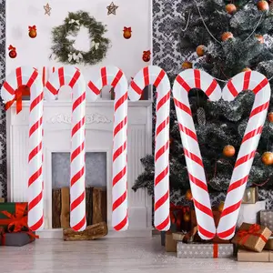 1/2count Inflatable Candy Cane Lolipop Balloon Christmas Decoration For Home Outdoor Xmas Ornament Navidad 2023 New Year Kids Gift