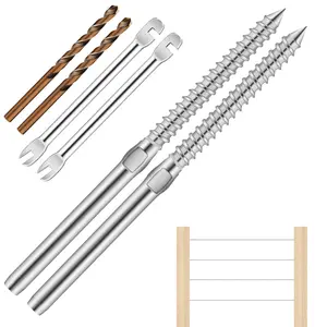 60 Pack T316 Stainless Steel Right&Left Handed Thread Swage Lag Screws for  Posts of 1/8" Deck  Railing Kit, Wire Railing Kit for Decks with Wrench, DIY  Baluster