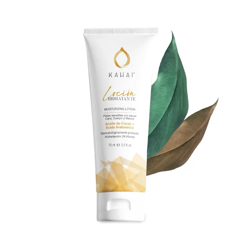 Kahai Hydrating Moisturizer with Cacay Oil Hyaluronic Acid Aloe Vera & Shea Butter for Sensitive Dry Skin Dermatologically Tested Fragrance-Free Lotion
